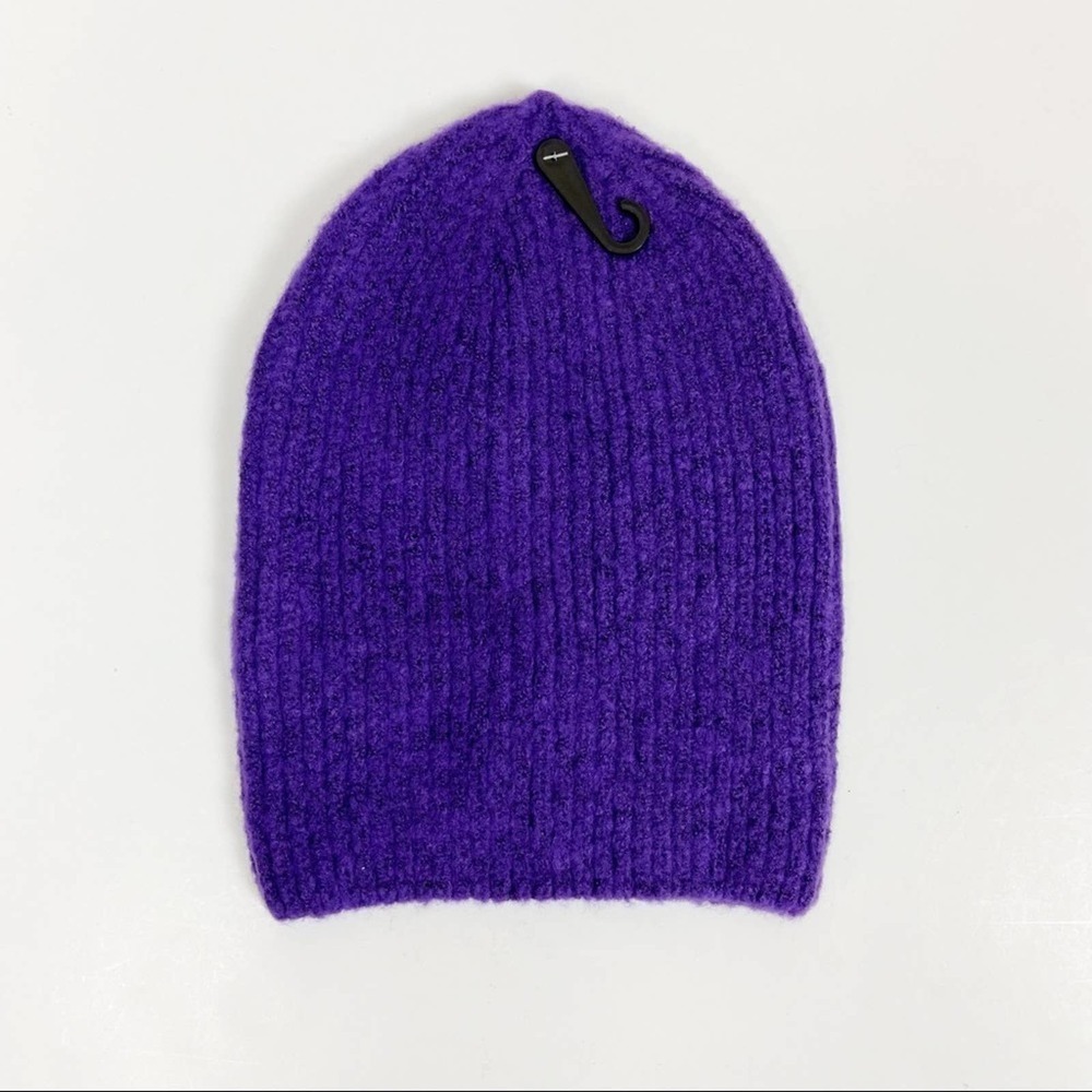 Open Edit Rib Knit Beanie in Purple